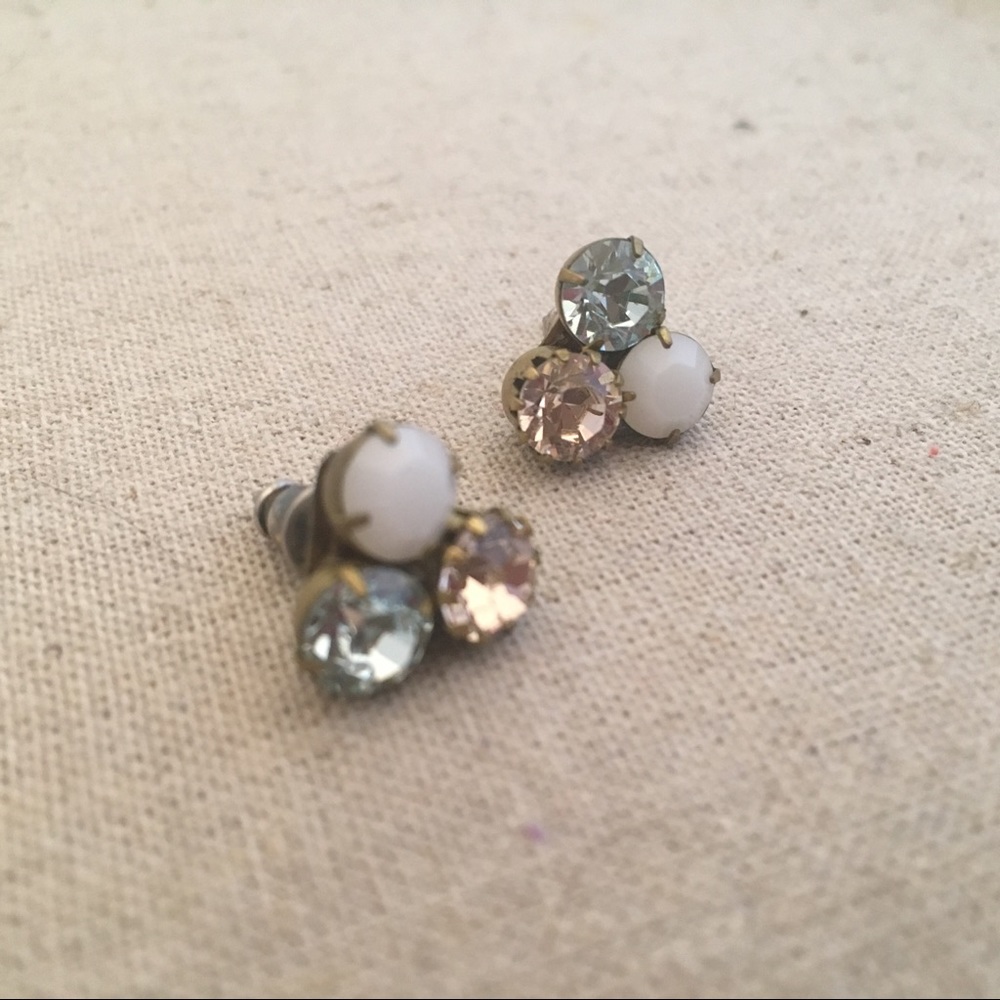 Blue, pink, white vintage studs